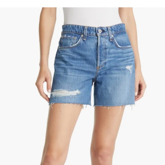 Rag & Bone Rosa High Waist Ripped Nonstretch Denim Cutoff Shorts Size 27 - Picture 3 of 11